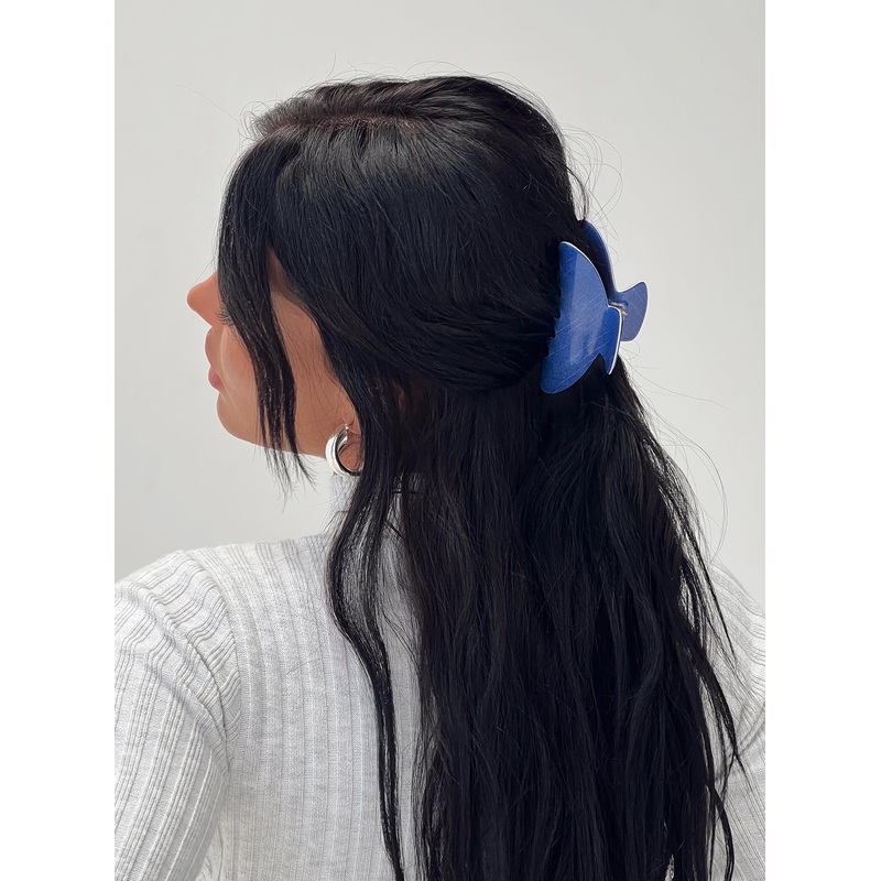 Pierce Hair Clip Denim