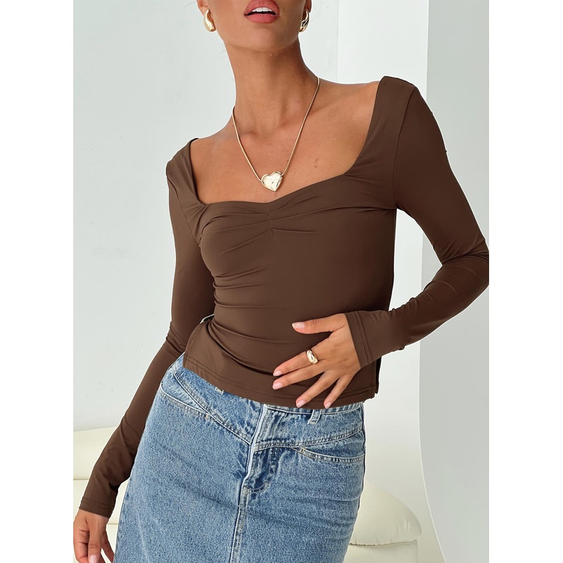 Rehna Long Sleeve Top Brown