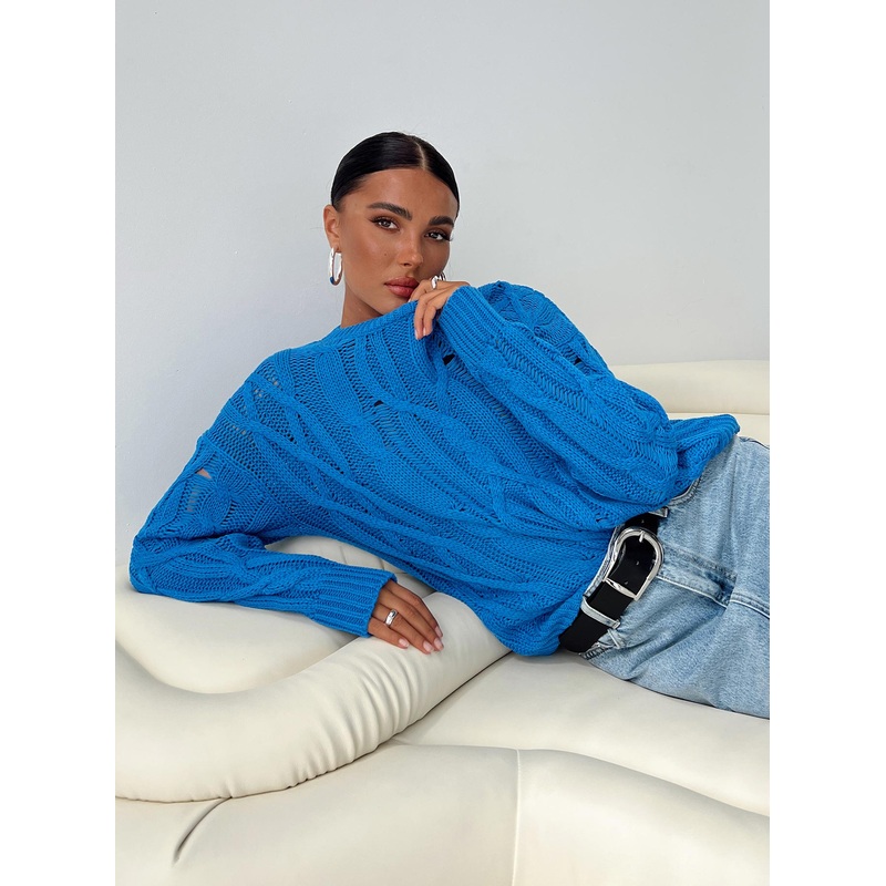 Stiles Cable Knit Sweater Blue