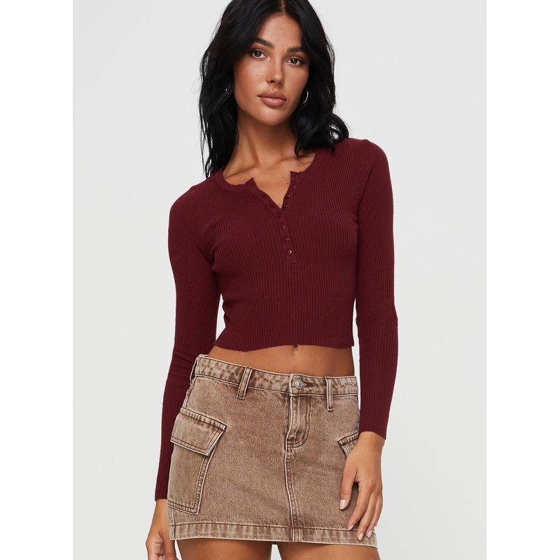 Unwritten Love Top Burgundy
