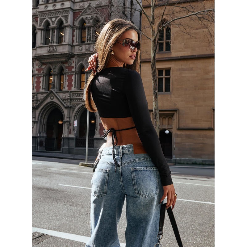 Uzo Long Sleeve Top Black
