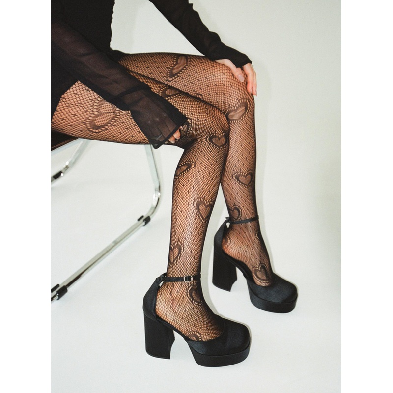 Heart Throb Stockings Black