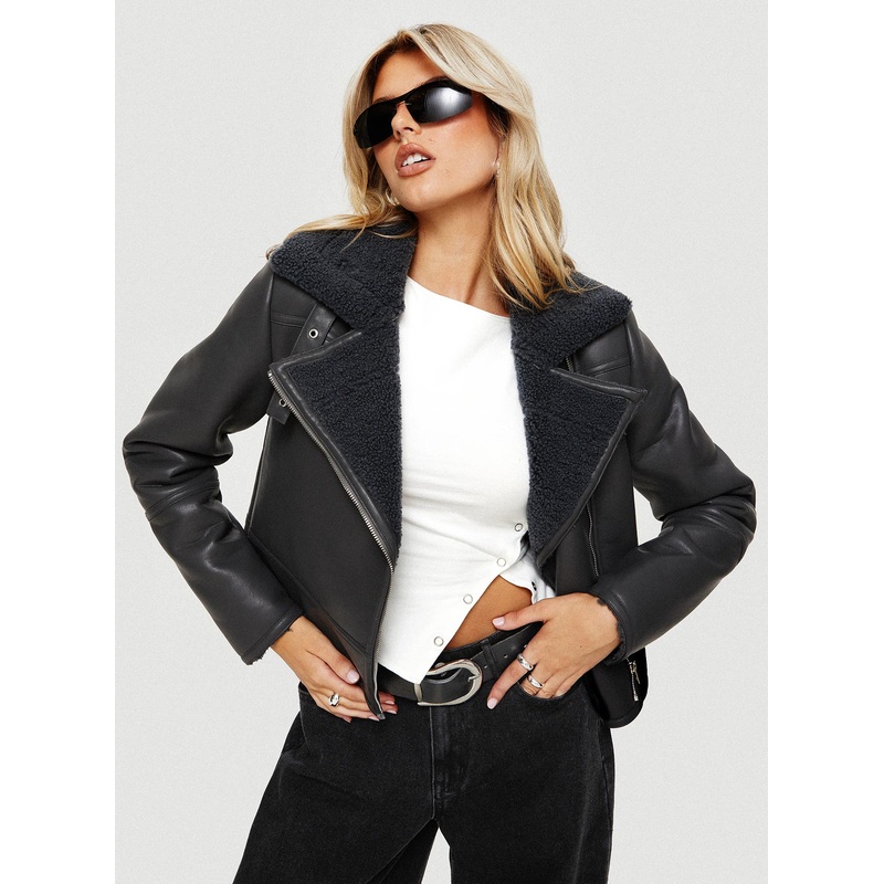 Miemie Aviator Jacket Slate