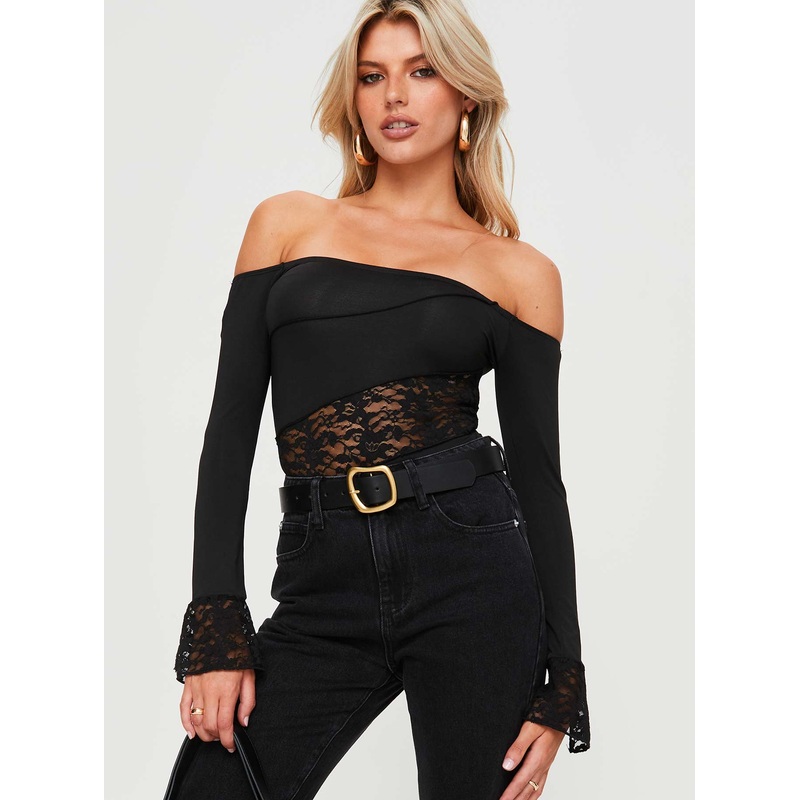 Valder Off The Shoulder Bodysuit Black