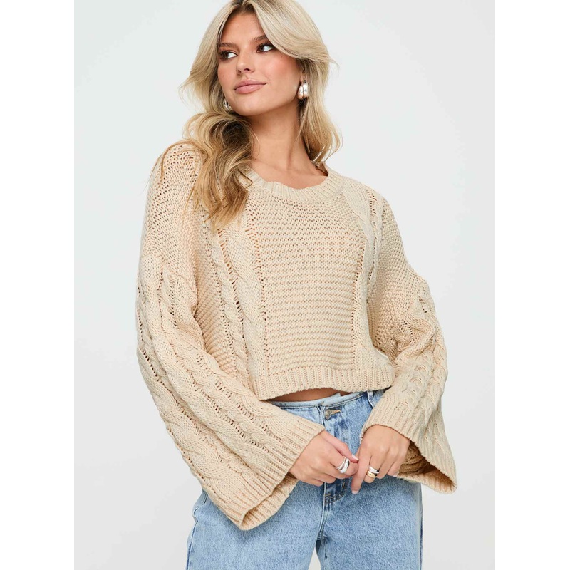 Charel Cable Knit Sweater Beige