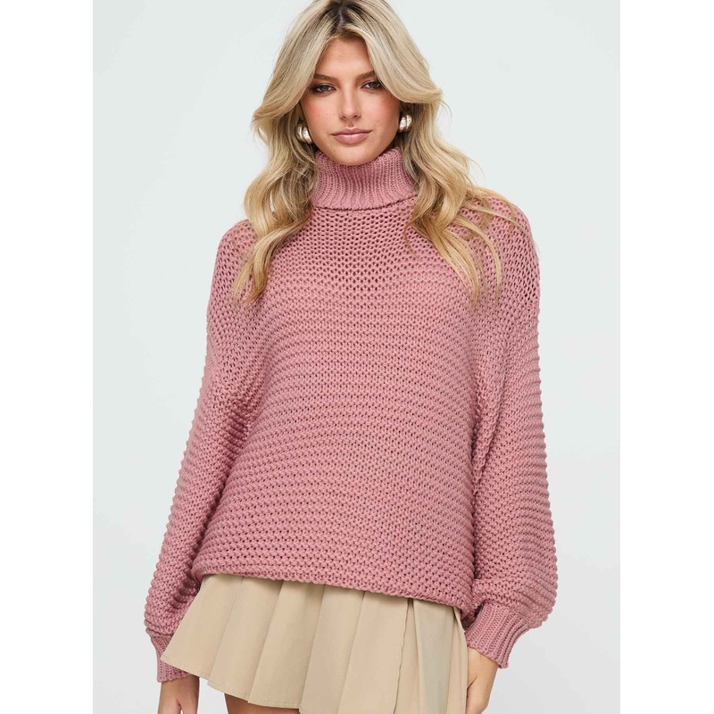 Hayworth Turtle Neck Sweater Pink