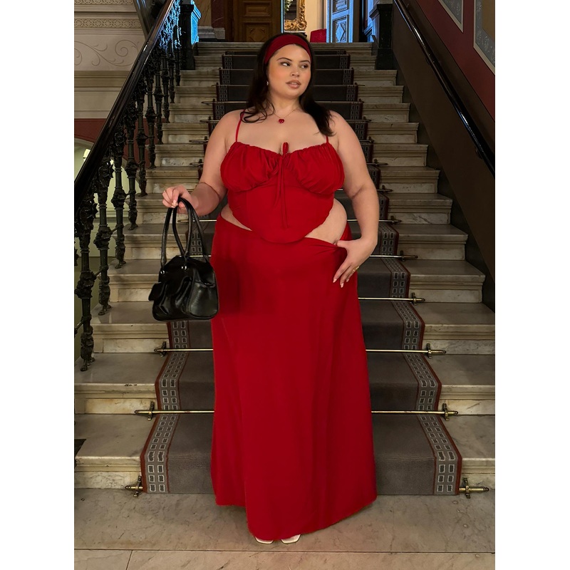 Orianne Maxi Skirt Red Curve