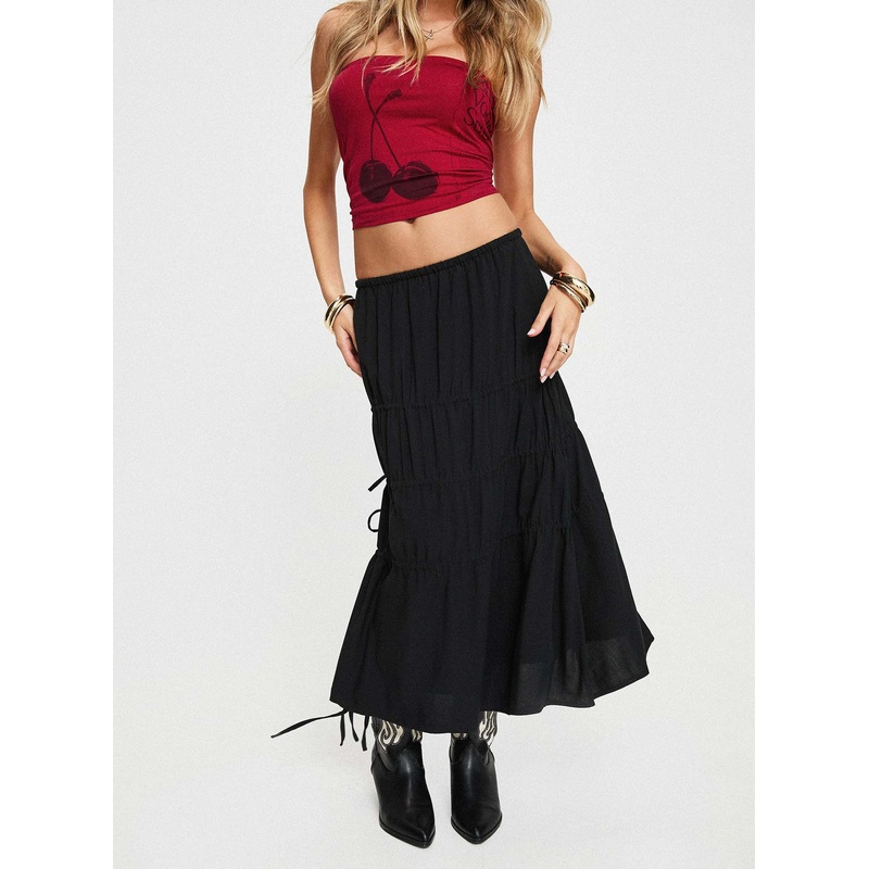Perky Maxi Skirt Black