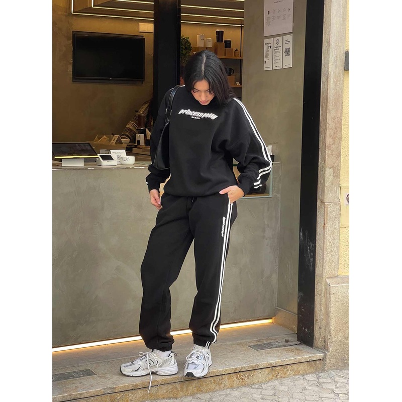 Princess Polly Track Pants Stripe Black / White