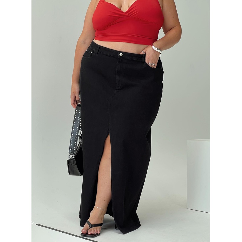 Batkins Maxi Skirt Black Curve