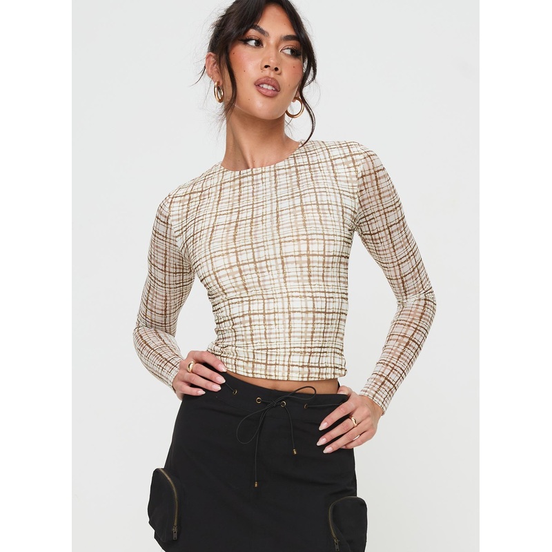 Blissie Long Sleeve Top Beige