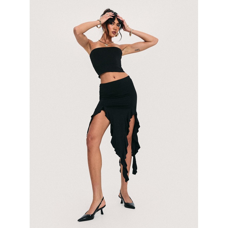 Celestia Ruffle Set Black