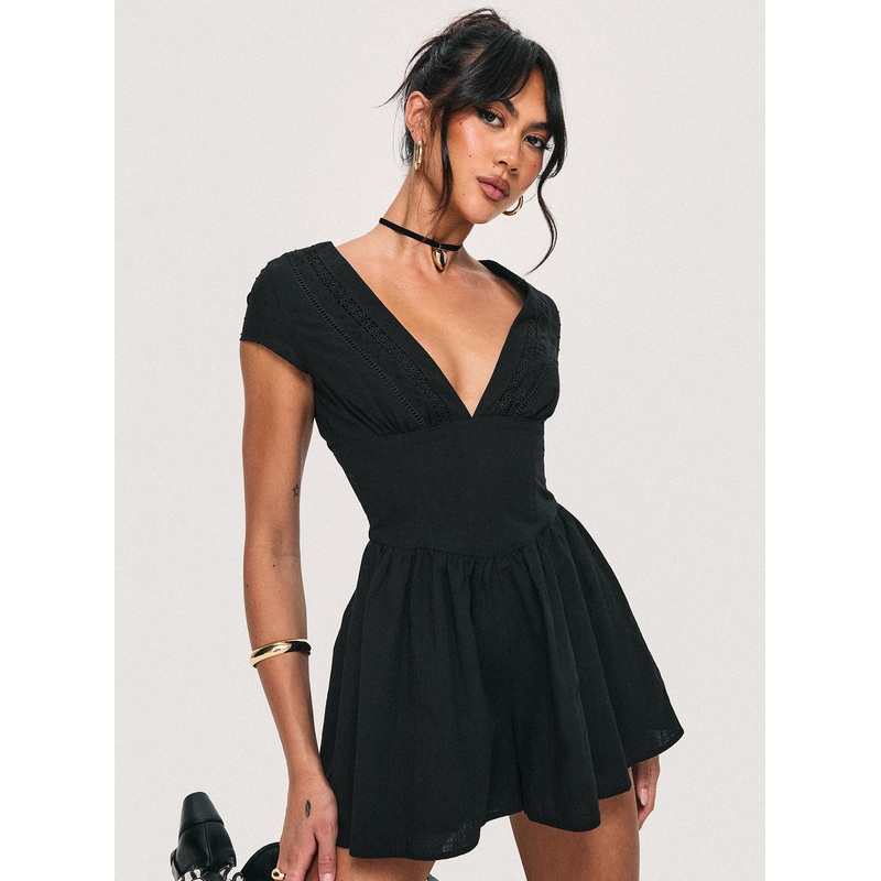 Marcelle Romper Black