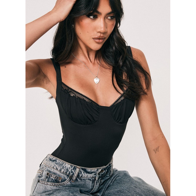 Peekaboo Bodysuit Black