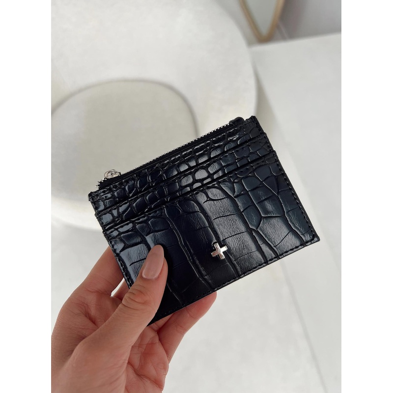 Peta & Jain Ivy Black Croc Coin Purse