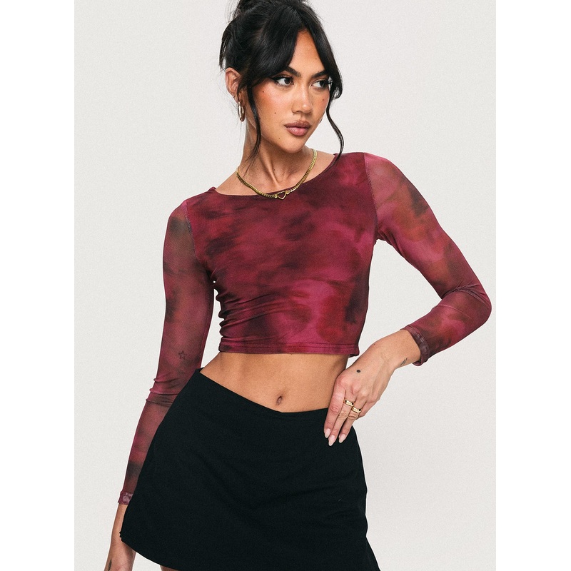 Stilla Long Sleeve Top Red