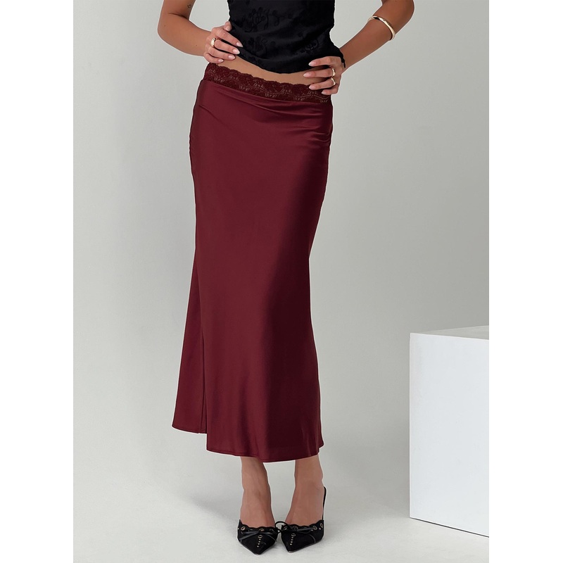 The Charmaine Maxi Skirt Burgundy