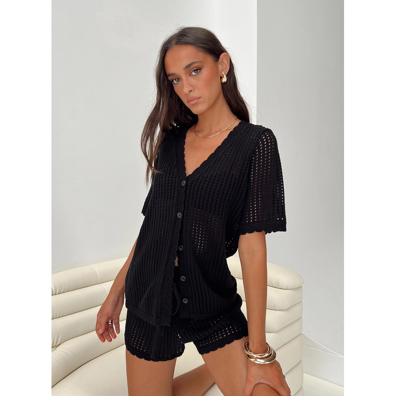 Beach Day Knit Set Black