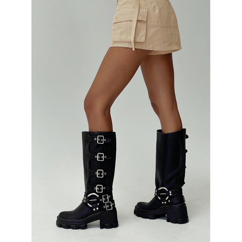 Buckle Up Now Boots Black