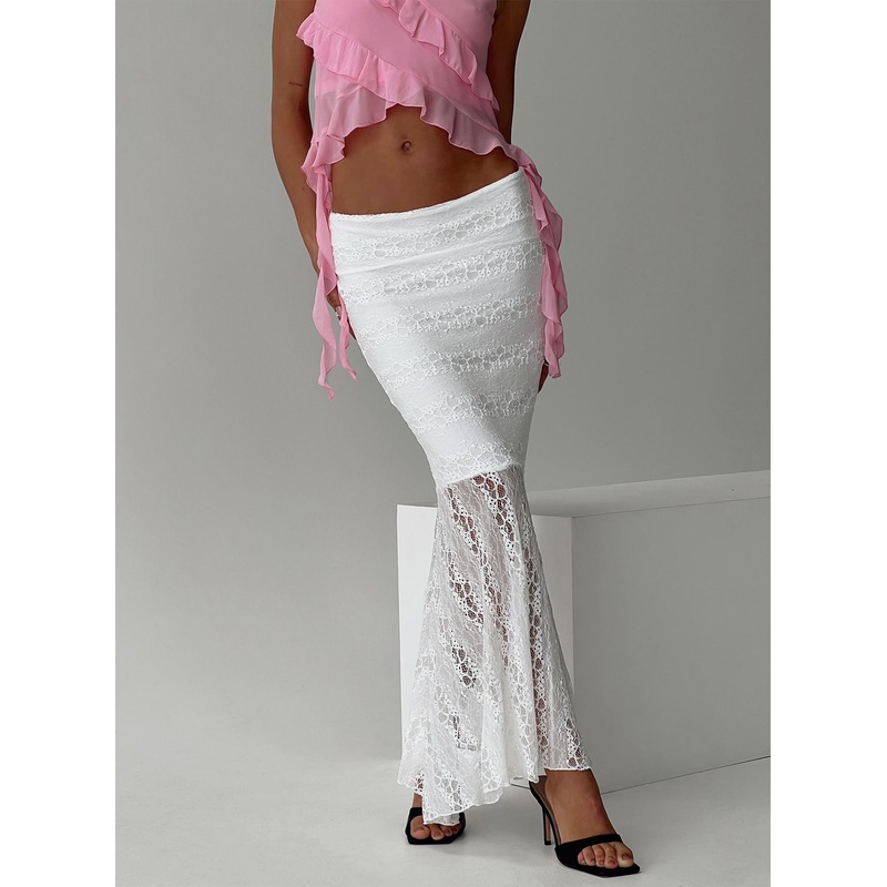 Date Night Maxi Skirt White