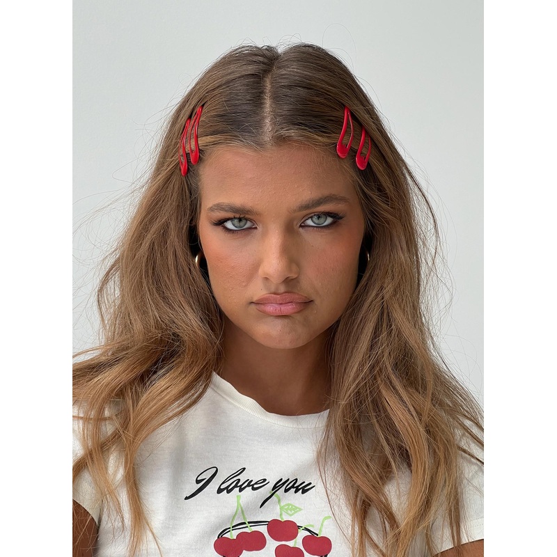 Felipe Hair Clip Pack Red