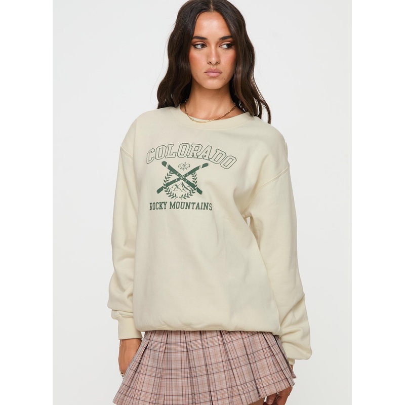 Rocky Crew Neck Sweatshirt Cream