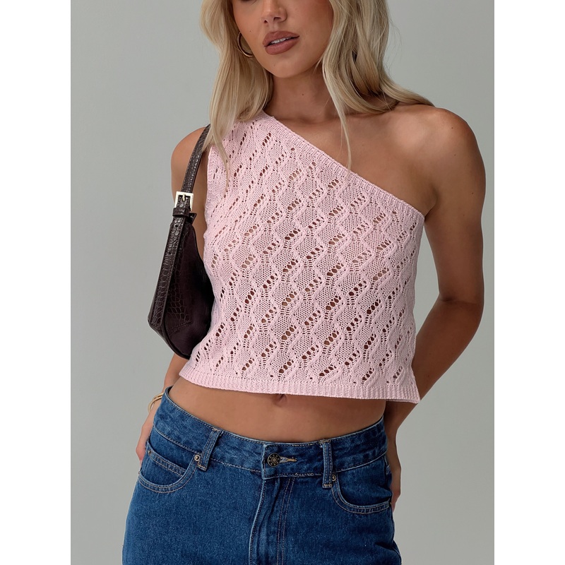 Anthinie One Shoulder Top Pink
