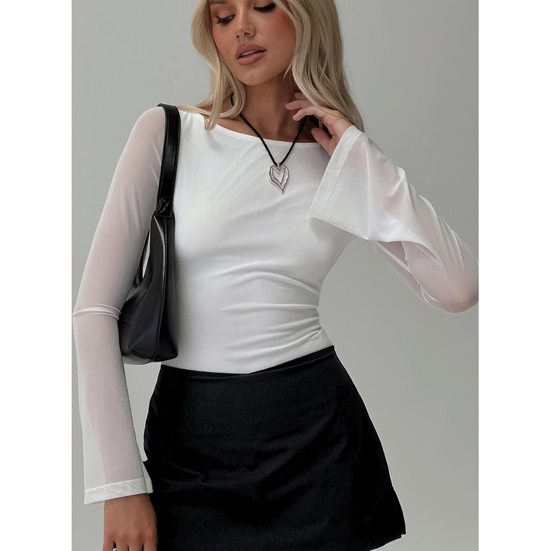 Lukea Long Sleeve Bodysuit White