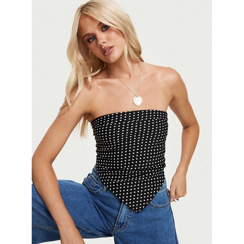 Nellie Hair Scarf Black Polka Dot