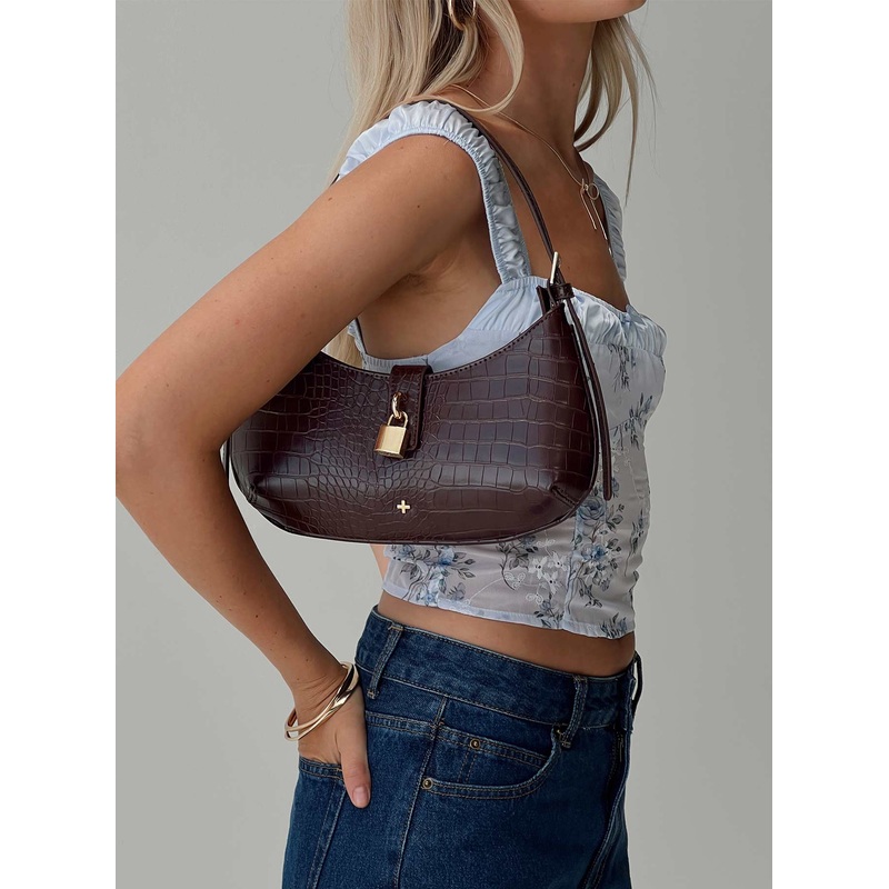 Peta & Jain Latch Shoulder Bag Brown