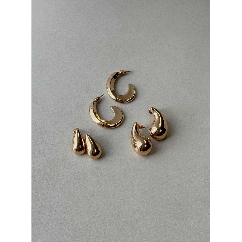 Take A Flight Earring Pack Gold