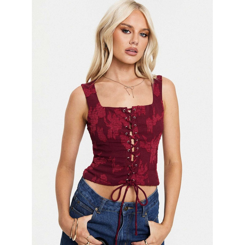 Vincenzo Corset Top Red