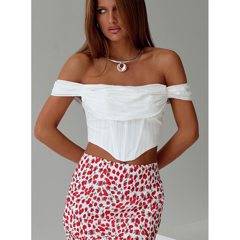 Bows & Bells Top White