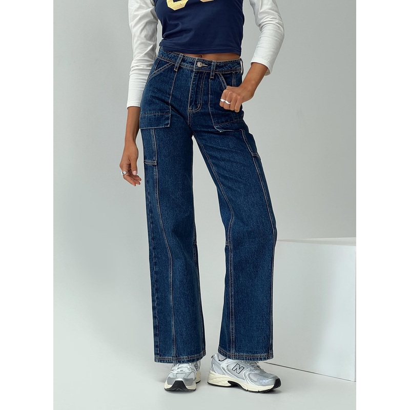 Chad Cargo Jeans Dark Wash Denim