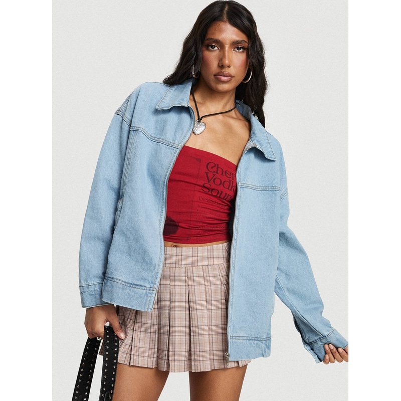Goldsmith Denim Bomber Jacket Light Wash
