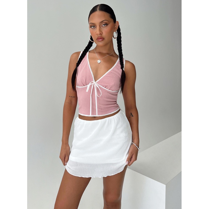 Kennedie Mini Skirt White