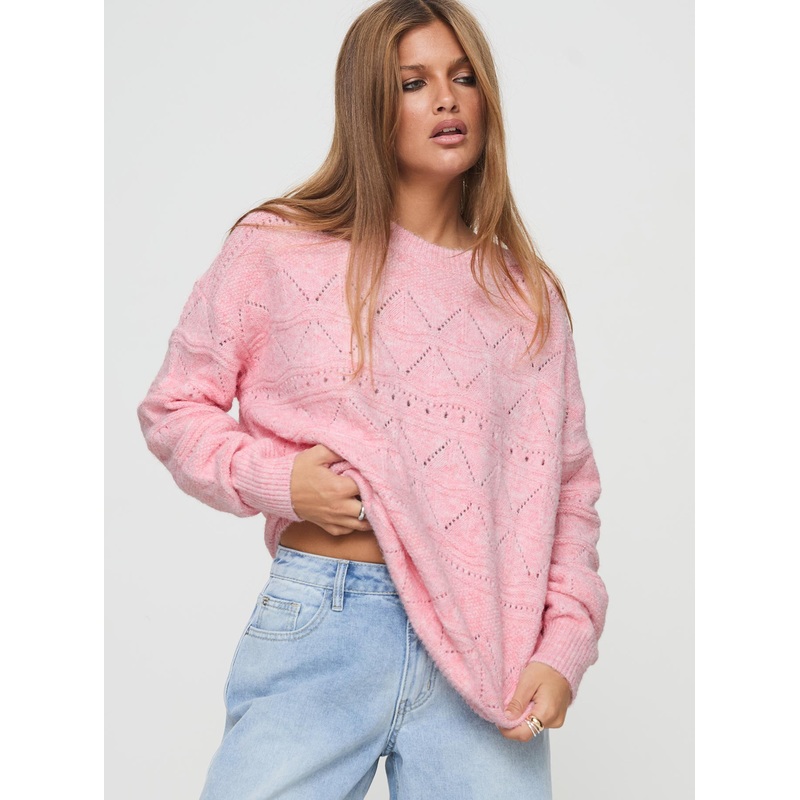 Pierce Pointelle Sweater Blush