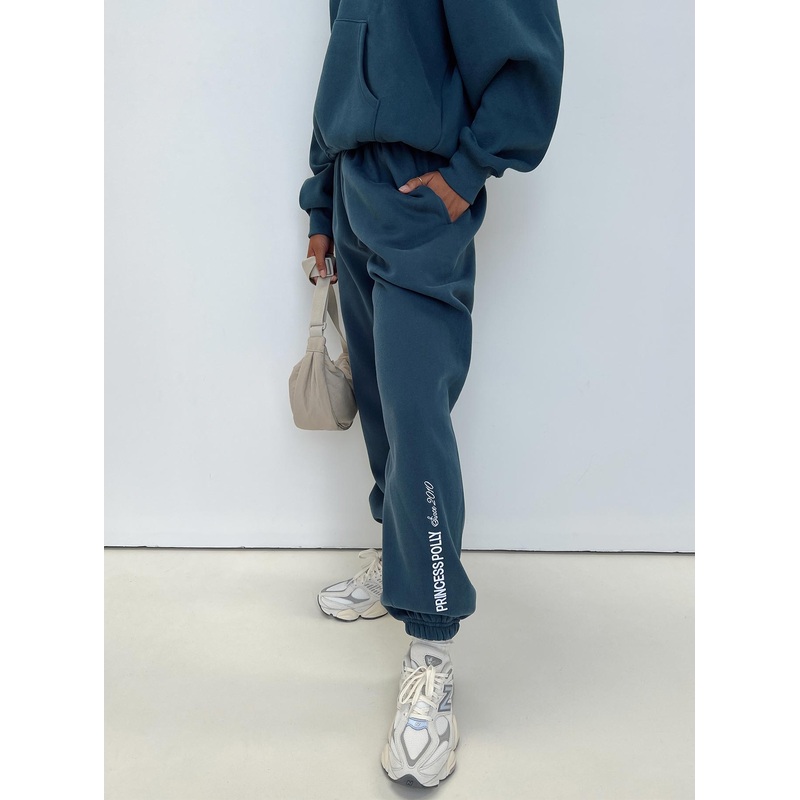 Princess Polly Track Pants Block / Cursive Text Slate