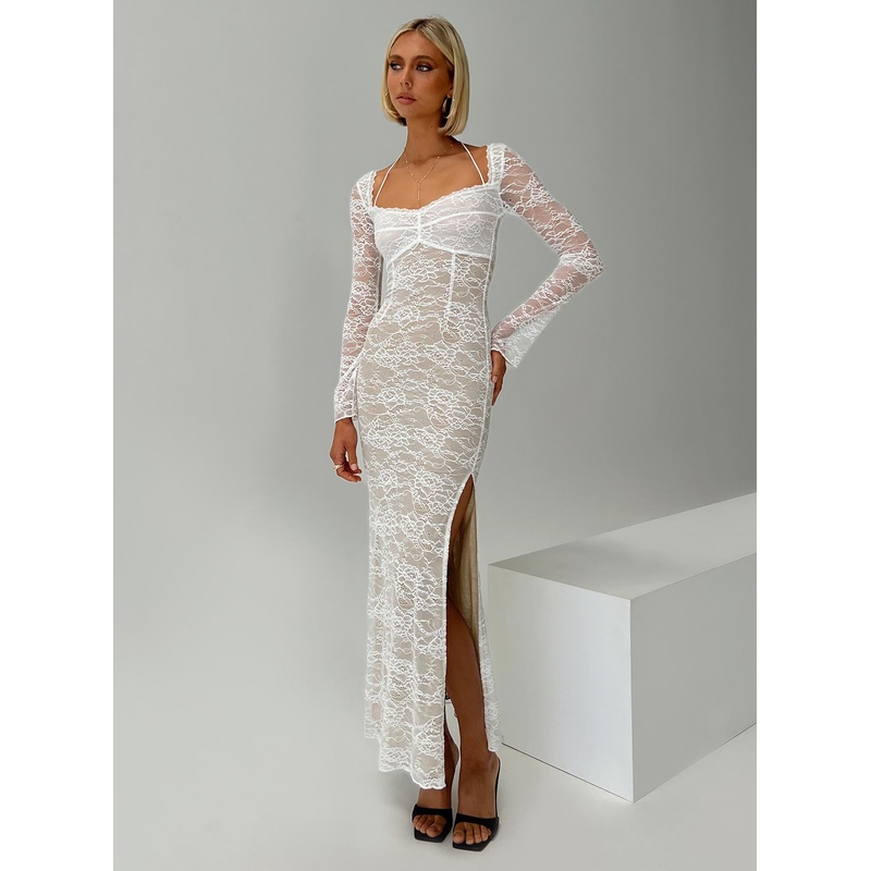 Aubriella Lace Maxi Dress Cream
