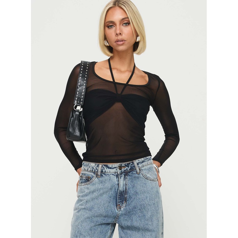 Bowsie Long Sleeve Top Black