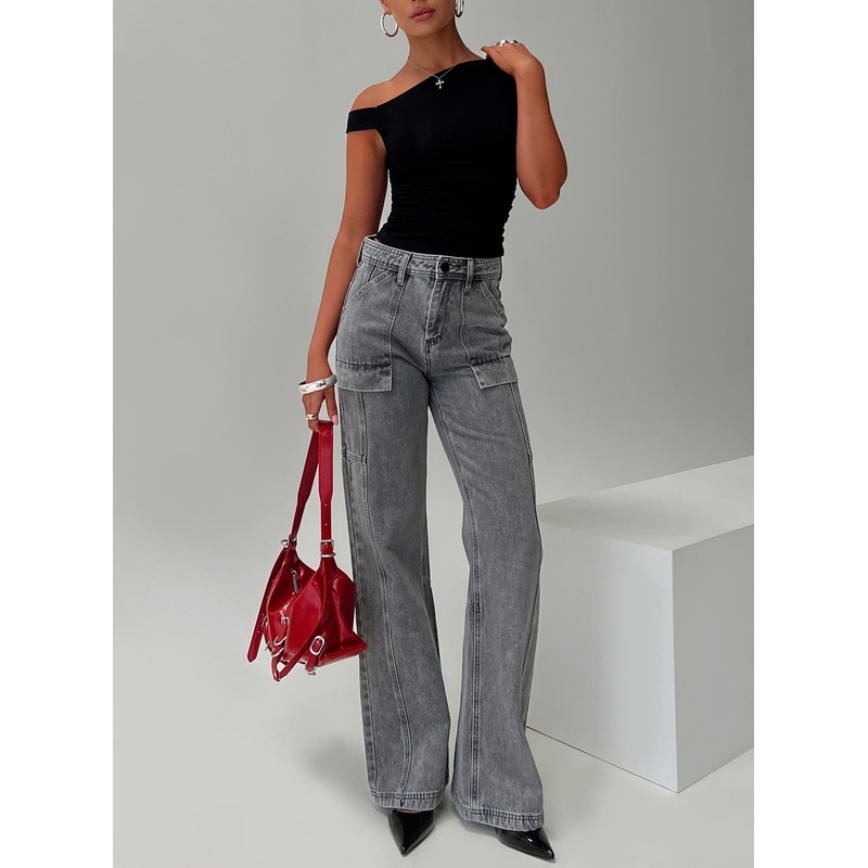 Chad Cargo Jeans Grey Wash Denim