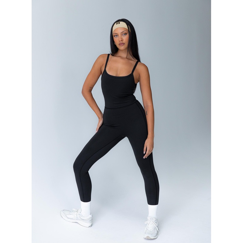 Go Getter Activewear Jumpsuit Black