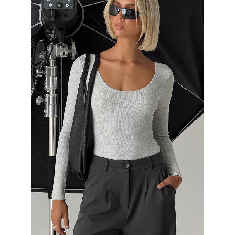 Greener Long Sleeve Bodysuit Grey