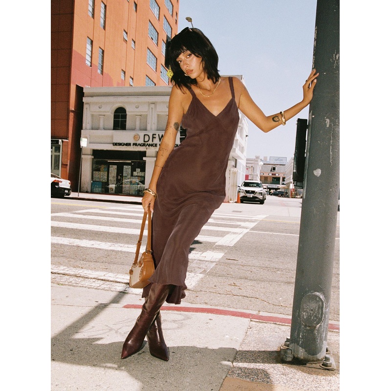 Laurette Maxi Dress Brown