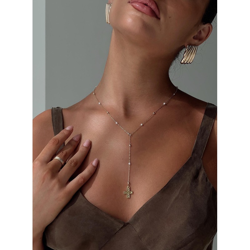 Leonidas Lariat Necklace Gold