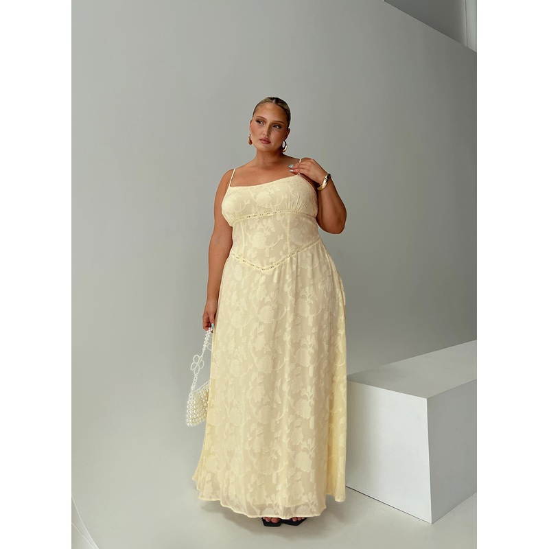 South Of France Maxi Dress Yellow Curve