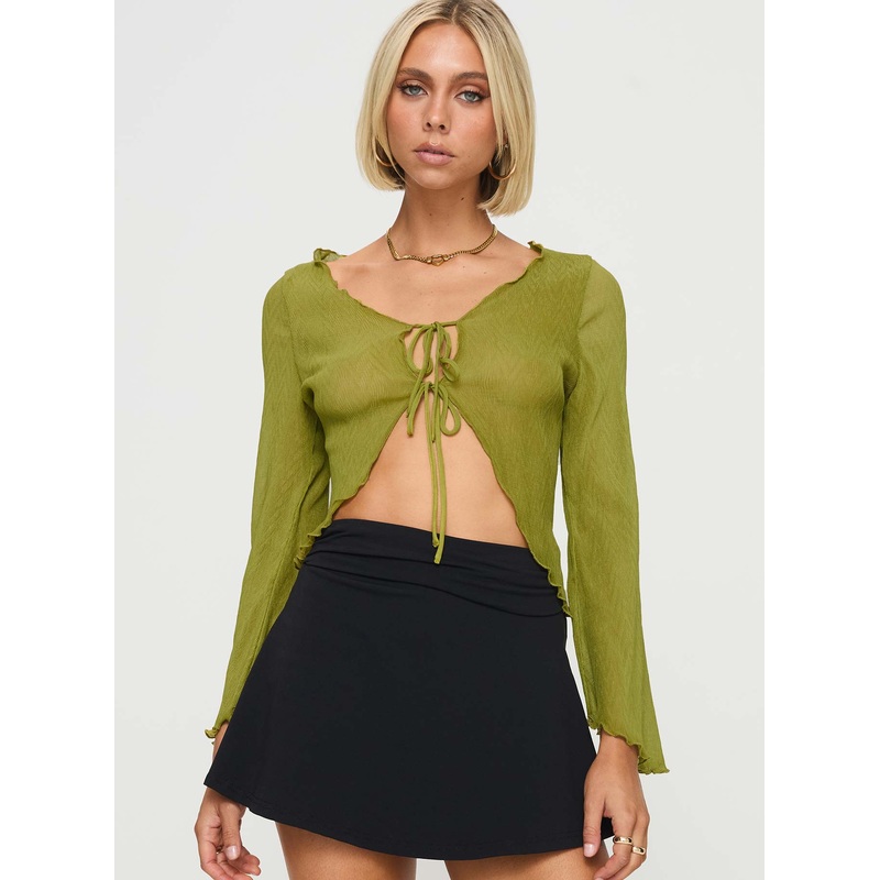 Undone Long Sleeve Top Green
