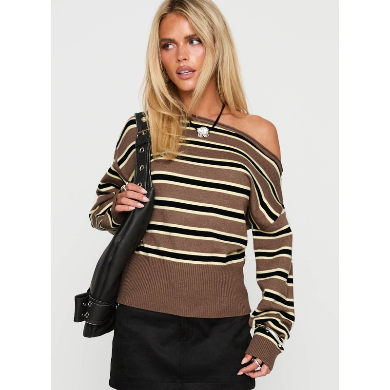 Jalira Jumper Brown Stripe