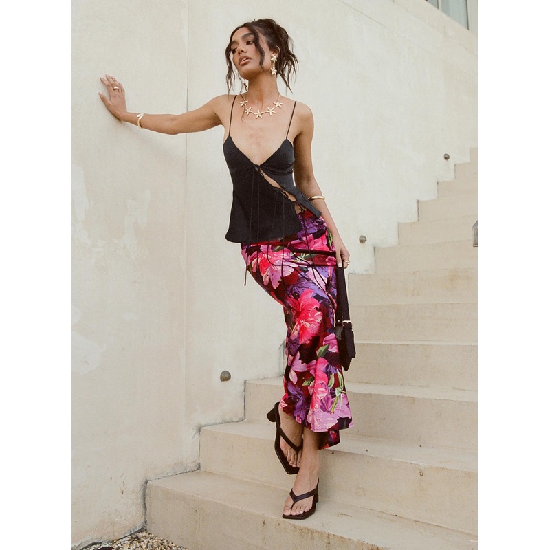 Joder Maxi Skirt Purple Floral