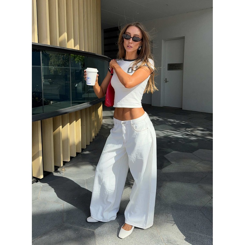 Naylor Wide Leg Jeans Cream